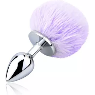 FST Anal Plug Trainer with Imitation Fluffy Bunny Tail, Stainless Steel Butt Plug Role Play Anal Sex Toys for Men Women Couples 