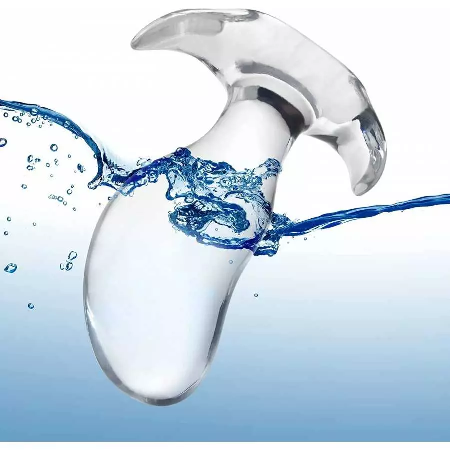 Soft Anal Plugs with Safety Base, Transparent Flexible Butt Plug Prostate Massage G-spot Stimulation Trainer with Round Unique T