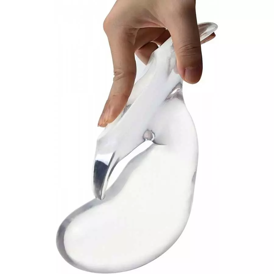Soft Anal Plugs with Safety Base, Transparent Flexible Butt Plug Prostate Massage G-spot Stimulation Trainer with Round Unique T