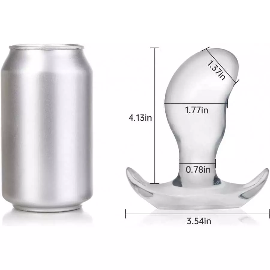 Soft Anal Plugs with Safety Base, Transparent Flexible Butt Plug Prostate Massage G-spot Stimulation Trainer with Round Unique T