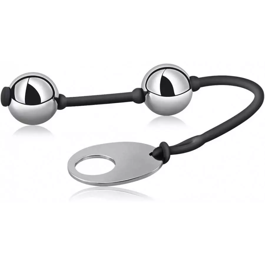 Anal Beads Anal Butt Plug with Stainless Steel Balls and Safe O Pull Ring Silicone Strap Anal Chain Anal Plug for Men Women G Sp