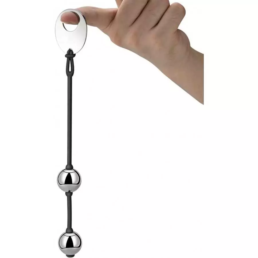 Anal Beads Anal Butt Plug with Stainless Steel Balls and Safe O Pull Ring Silicone Strap Anal Chain Anal Plug for Men Women G Sp
