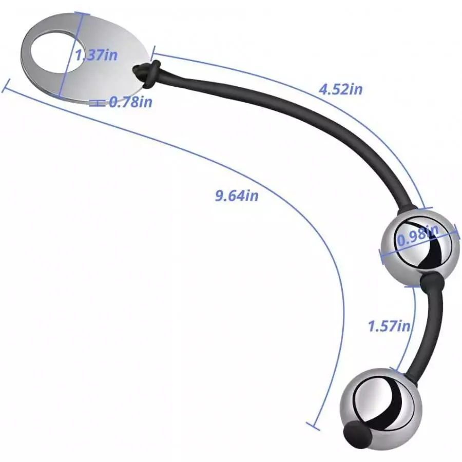 Anal Beads Anal Butt Plug with Stainless Steel Balls and Safe O Pull Ring Silicone Strap Anal Chain Anal Plug for Men Women G Sp