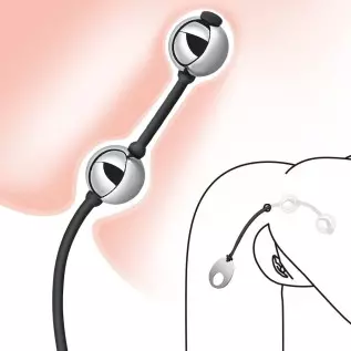 Anal Beads Anal Butt Plug with Stainless Steel Balls and Safe O Pull Ring Silicone Strap Anal Chain Anal Plug for Men Women G Sp