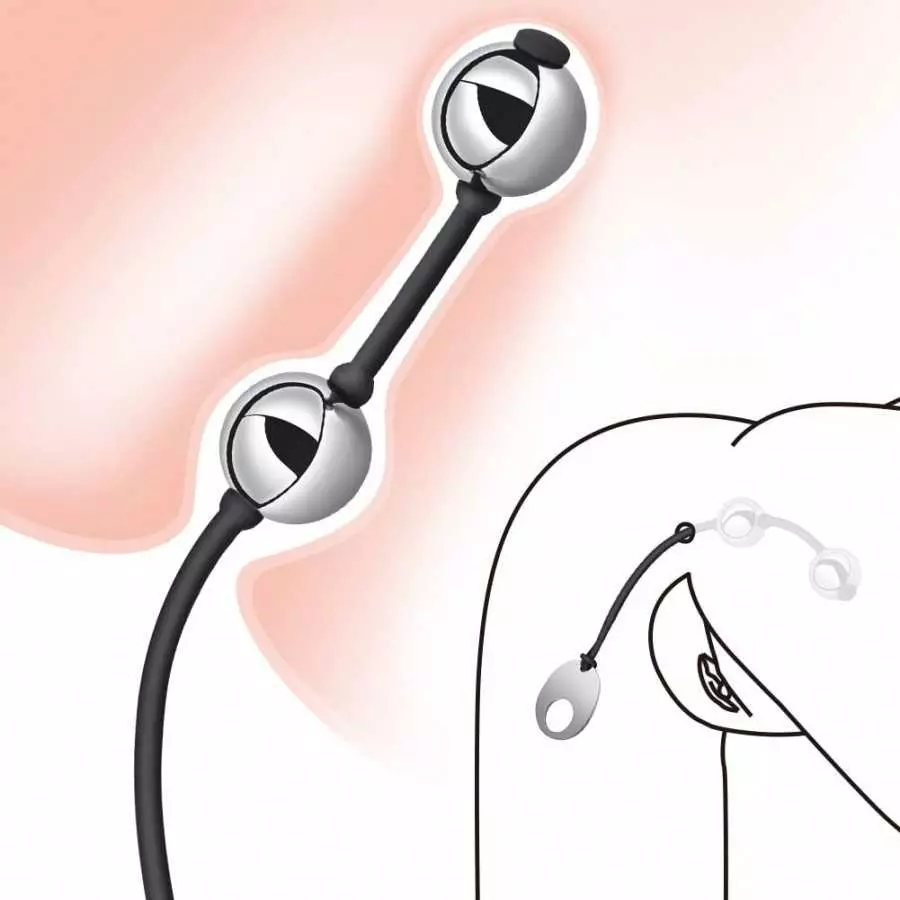 Anal Beads Anal Butt Plug with Stainless Steel Balls and Safe O Pull Ring Silicone Strap Anal Chain Anal Plug for Men Women G Sp