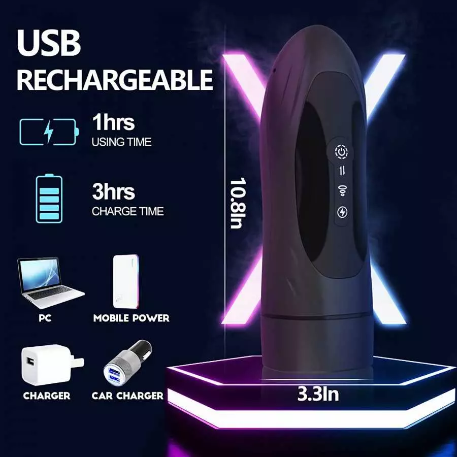 3 in 1 Automatic Male Masturbator, Masturbators Cup with 5 Thrusting & 4 Suction & 7 Vibration Modes Penis Pump, Sucking Pocket 