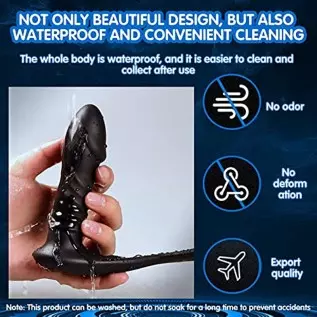 Thrusting Anal Vibrator with Cock Ring - Button & Remote Control Silicone Male Vibrator, Rechargeable Prostate Vibrator Sex Toys