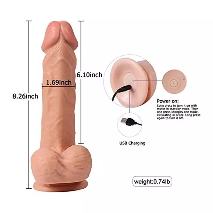 Thrusting Anal Vibrator Prostate Massager with Cock Ring, Remote Control Anal Sex Toy with 10 Thrusting & Vibrating Modes, Recha
