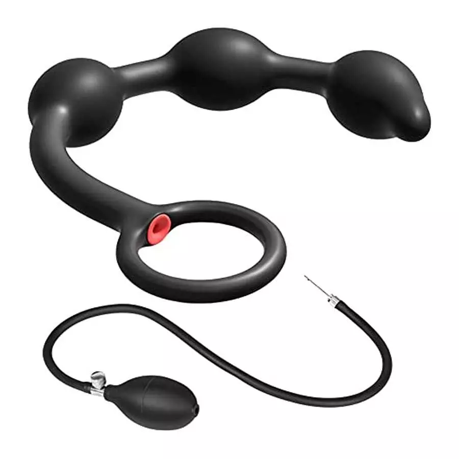 Expand Inflatable Anal Butt Plug Silicone Anal Beads with 3 Balls Detachable Needle Adjustable Size Adult Sex Toy for Gay Lesbia Expand Inflatable Anal Butt Plug Silicone Anal Beads with 3 Balls Detachable Needle Adjustable Size Adult Sex Toy for Gay Lesbia