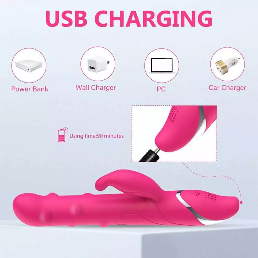Vibrator Sex Toy Inflatable Butt Plug Rechargeable Silicone Vibrating Massager with 7 Vibrating&Expand Modes for Vagina Anus Exp