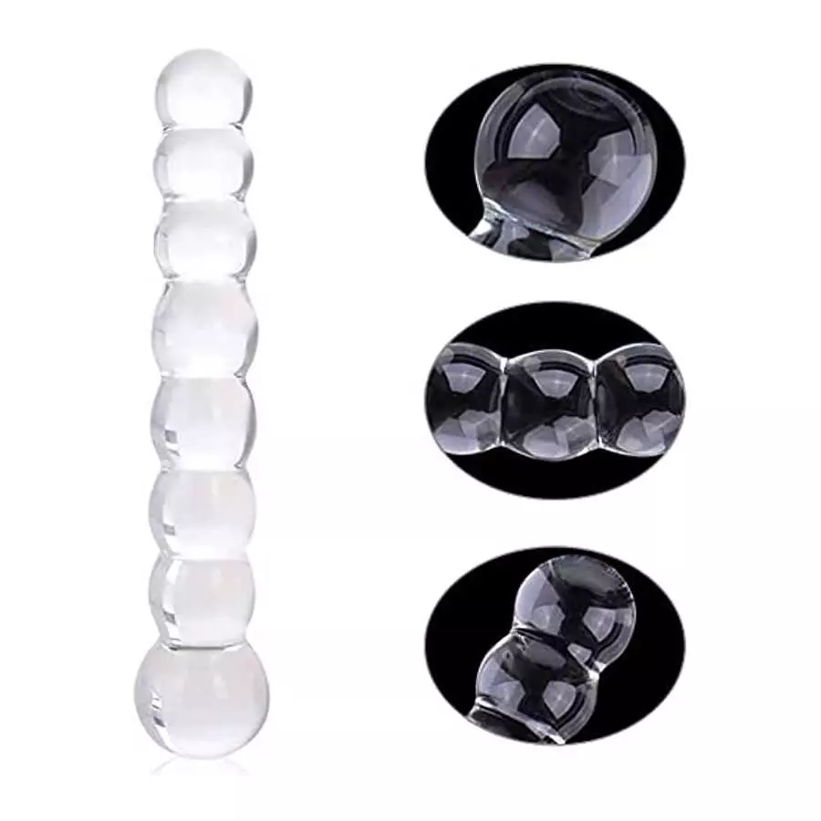 Glass Dildo, Crystal G Spot Stimulation Pleasure Wand Penis Anal Sex Toys for Couple Women Romi