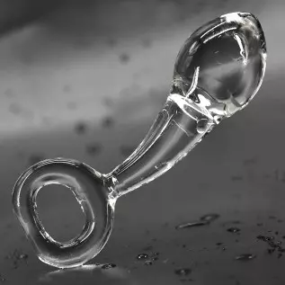 Glass Butt Plug with Pull Loop Anal Plug Prostate Massager with Spiral Texture, Long Neck and Tapered Head Fetish Anal Dilator M Glass Butt Plug with Pull Loop Anal Plug Prostate Massager with Spiral Texture, Long Neck and Tapered Head Fetish Anal Dilator M