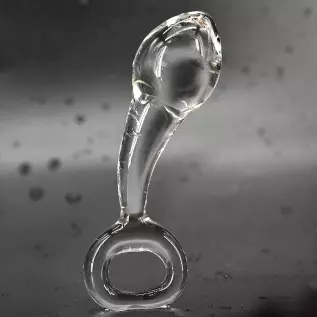Glass Butt Plug with Pull Loop Anal Plug Prostate Massager with Spiral Texture, Long Neck and Tapered Head Fetish Anal Dilator M Glass Butt Plug with Pull Loop Anal Plug Prostate Massager with Spiral Texture, Long Neck and Tapered Head Fetish Anal Dilator M