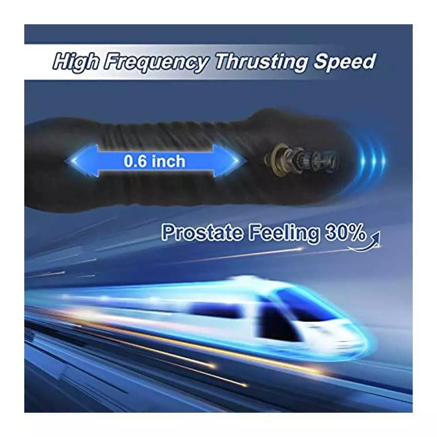 Thrusting Anal Vibrator Prostate Massager with Penis Ring Vibrating Dildo Anal Toy Butt Plug with 3 Thrust & 16 Vibration Modes,