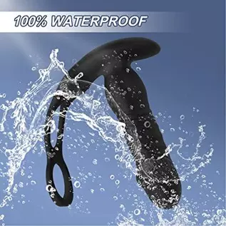 Thrusting Anal Vibrator Prostate Massager with Penis Ring Vibrating Dildo Anal Toy Butt Plug with 3 Thrust & 16 Vibration Modes,