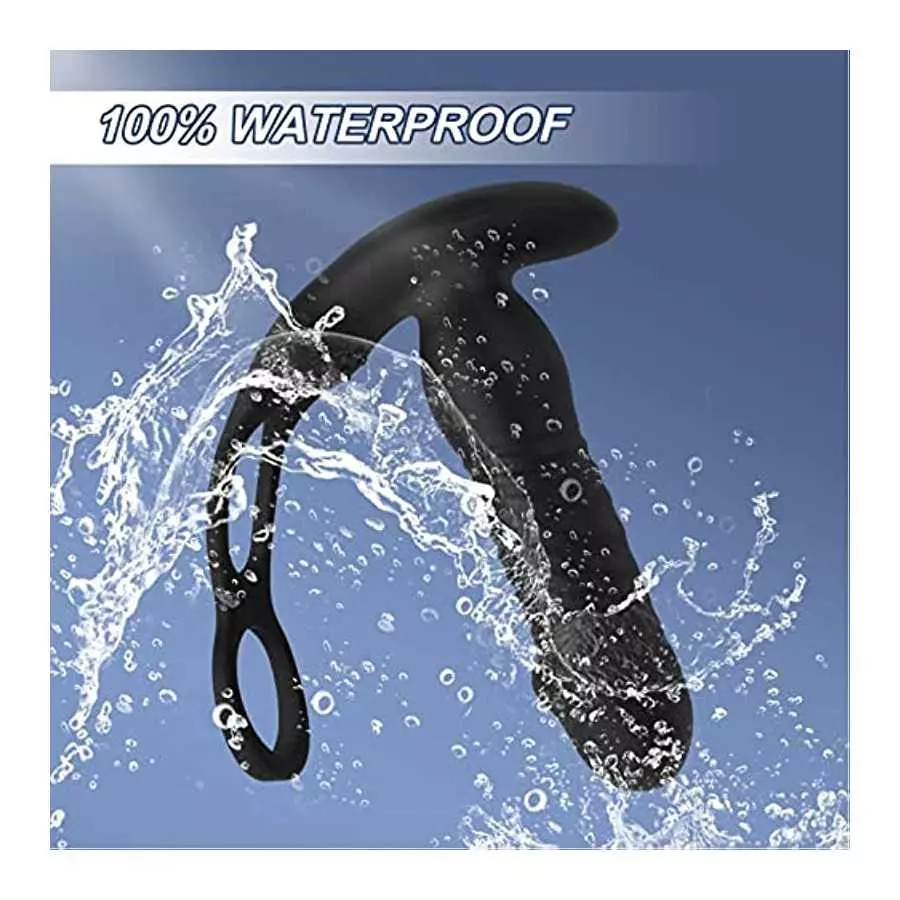 Thrusting Anal Vibrator Prostate Massager with Penis Ring Vibrating Dildo Anal Toy Butt Plug with 3 Thrust & 16 Vibration Modes,