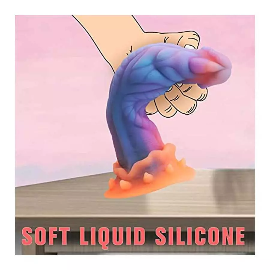 9.5 Inches Silicone Luminous Monster Dildo, Realistic Wide Dildo with Strong Suction Cup Anal Plug for Vaginal & Anal Hand-Free 