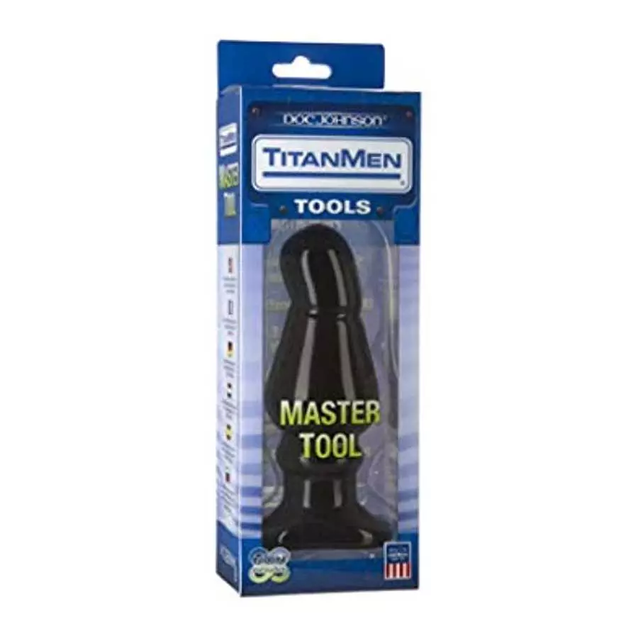 Doc Johnson Titanmen - Master Tool #5 - Angled Wide Plug - 6.5 in. Long and 2.5 in. Wide - Prostate Stimulating Anal Toy - Butt 