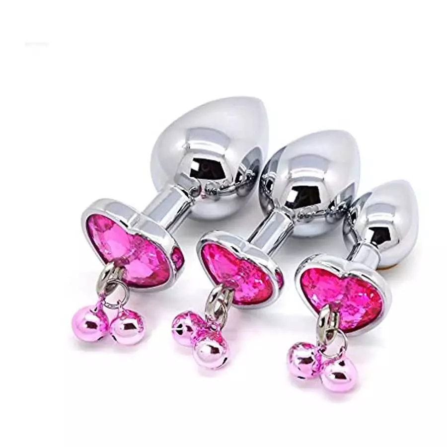 3 Pcs Anal Butt Plug Kit with Little Bells, Waterproof Stainless Steel Anus Dilator with Different Sizes, Adult Anal Trainer Sex 3 Pcs Anal Butt Plug Kit with Little Bells, Waterproof Stainless Steel Anus Dilator with Different Sizes, Adult Anal Trainer Sex