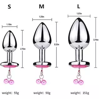 3 Pcs Anal Butt Plug Kit with Little Bells, Waterproof Stainless Steel Anus Dilator with Different Sizes, Adult Anal Trainer Sex 3 Pcs Anal Butt Plug Kit with Little Bells, Waterproof Stainless Steel Anus Dilator with Different Sizes, Adult Anal Trainer Sex