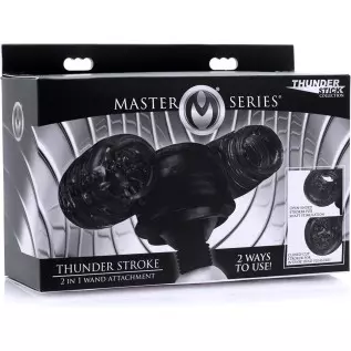 Master Series Thunder Stroke 2 in 1 Wand Masturbation Attachment, Black Master Series Thunder Stroke 2 in 1 Wand Masturbation Attachment, Black