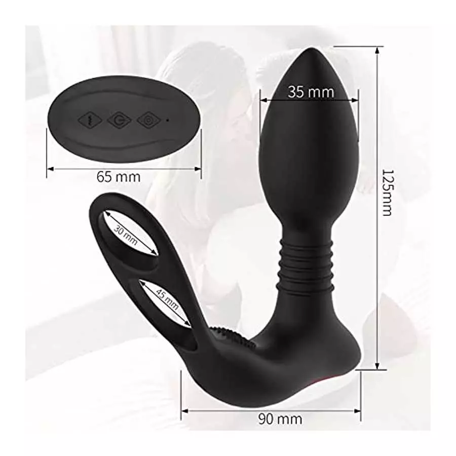 Diweit Prostate Massager Anal Vibrator with 3 in 1 Dual Motor Control 10 Vibration Modes Dual Penis Ring G-spot Vibrator with Re