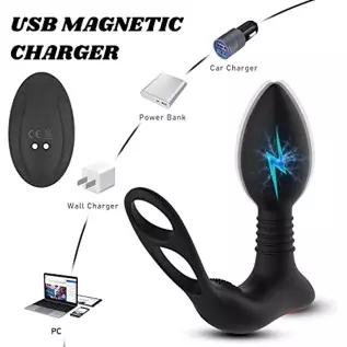 Diweit Prostate Massager Anal Vibrator with 3 in 1 Dual Motor Control 10 Vibration Modes Dual Penis Ring G-spot Vibrator with Re