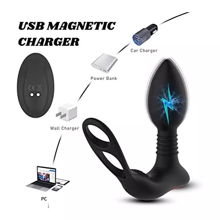 Diweit Prostate Massager Anal Vibrator with 3 in 1 Dual Motor Control 10 Vibration Modes Dual Penis Ring G-spot Vibrator with Re