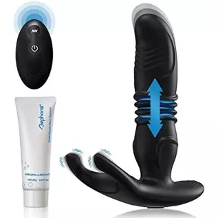 Thrusting Anal Vibrator Sex Toy, Prostate Massager Stimulator with 6 Thrusting & 10 Vibrating Actions, Remote Control G Spot for