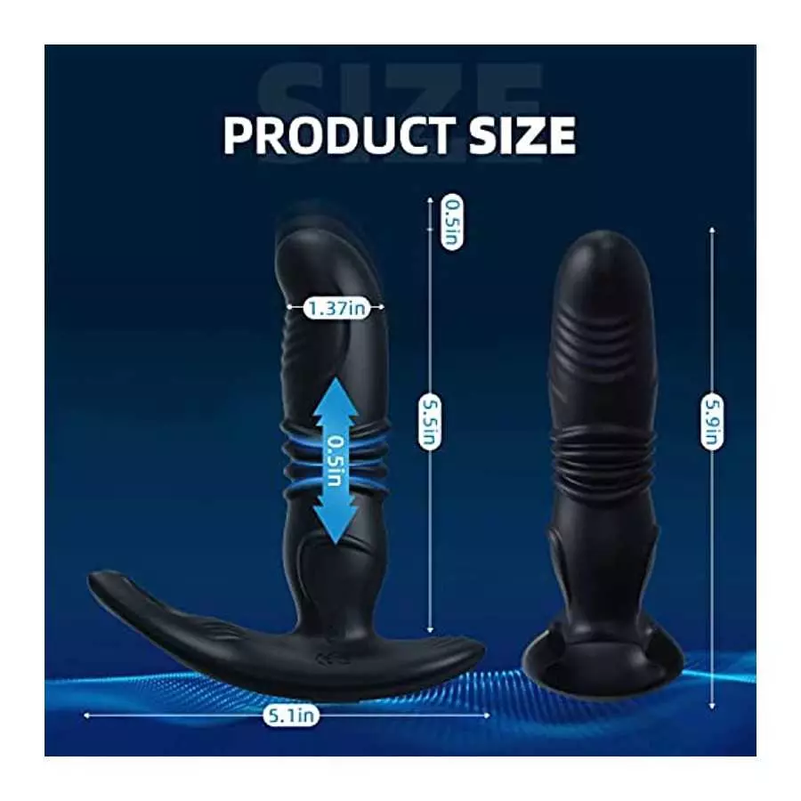 Thrusting Anal Vibrator Sex Toy, Prostate Massager Stimulator with 6 Thrusting & 10 Vibrating Actions, Remote Control G Spot for