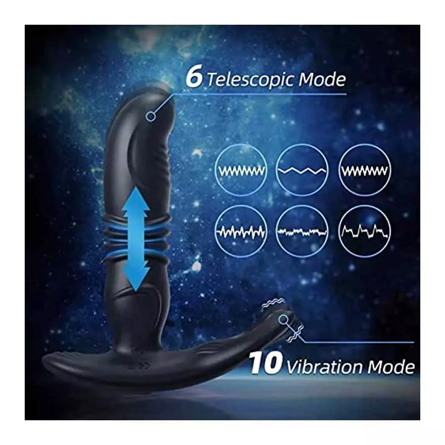 Thrusting Anal Vibrator Sex Toy, Prostate Massager Stimulator with 6 Thrusting & 10 Vibrating Actions, Remote Control G Spot for