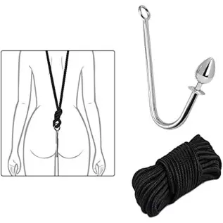 Anal Sex Toys Multifunction 7Pcs Set, Metal Anal Hook，Fox and Rabbit Tail Anal PlugWith，Comes 3 Interchangeable Heart Shape Meta