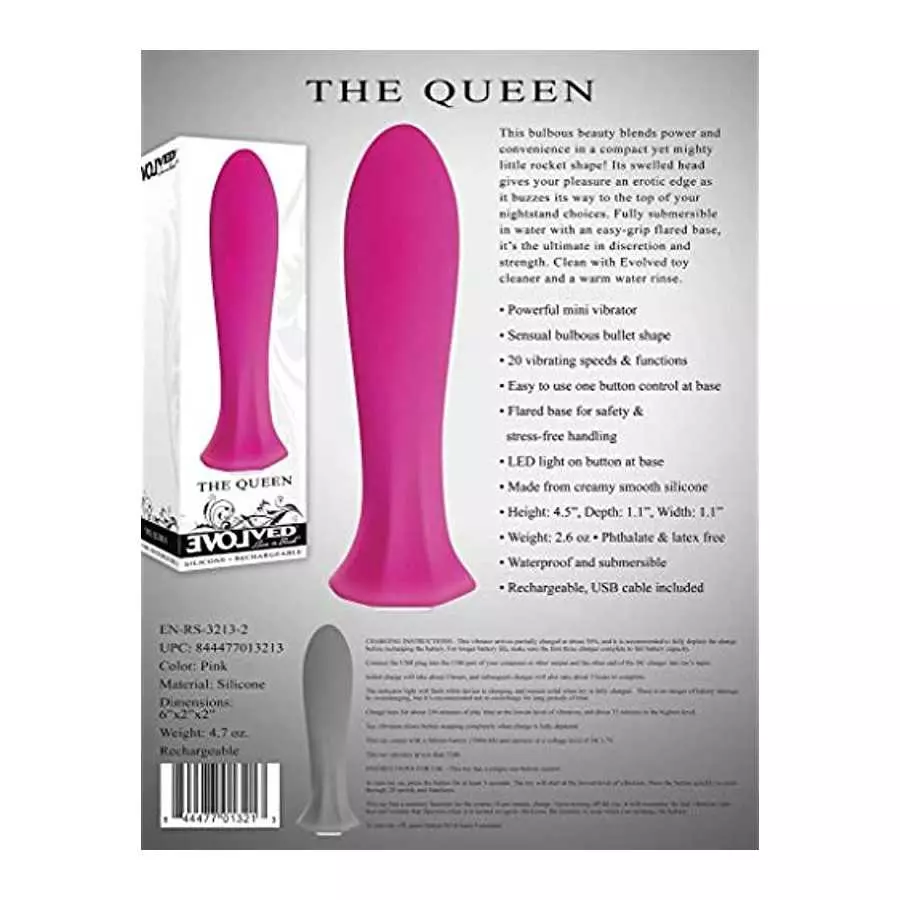 Evolved Novelties Vibrator | The Queen | Rechargeable Multi Speed and Waterproof