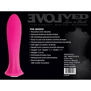 Evolved Novelties Vibrator | The Queen | Rechargeable Multi Speed and Waterproof
