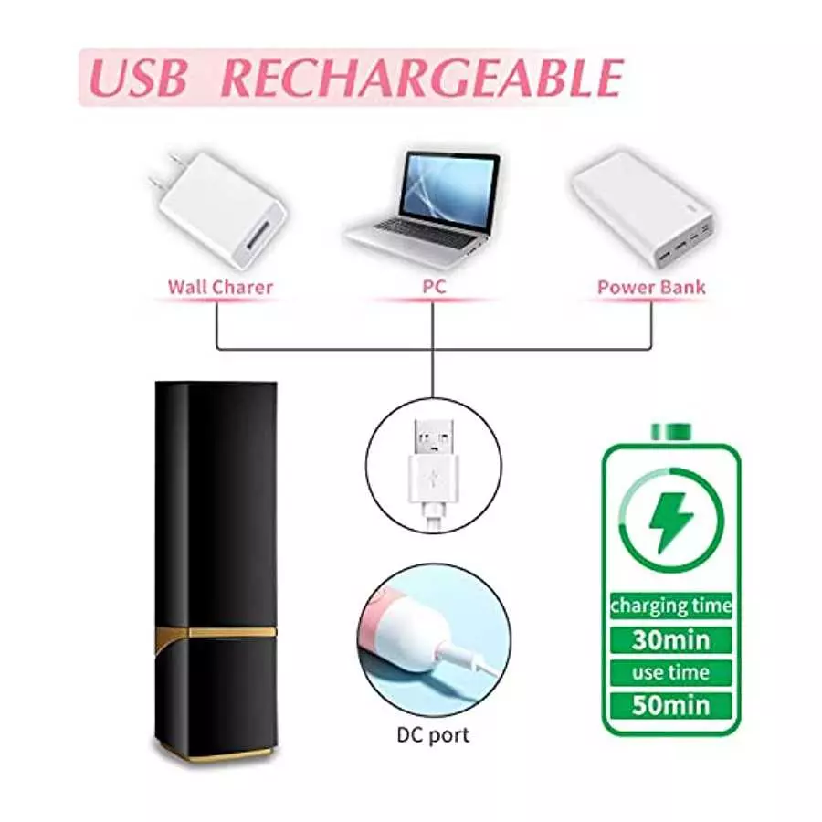 Bullet Vibrator, Mini Lipstick Clitorial Stimulation Toys, Rechargeable Waterproof G Spot Vibrator Sex Toys for Women Couples