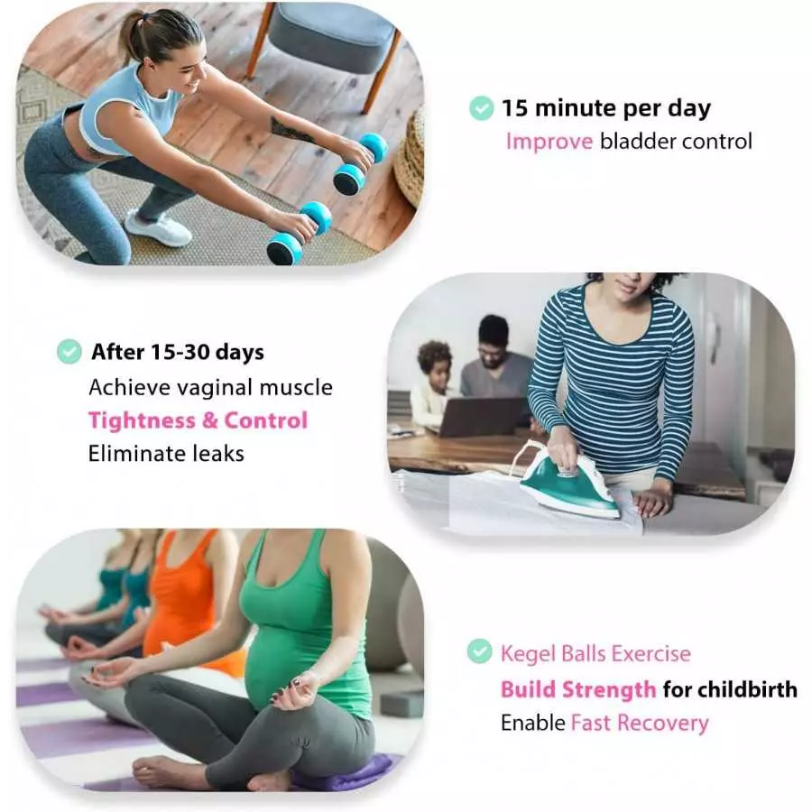 X-pidany Kegel Balls Exercise Product for Women Bladder Control Pelvic Floor Tightening,10 Massage Modes for Beginners & Advance