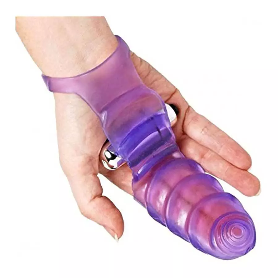 Frisky Double Finger Banger Vibrating G-spot Glove, Assorted (AE593)