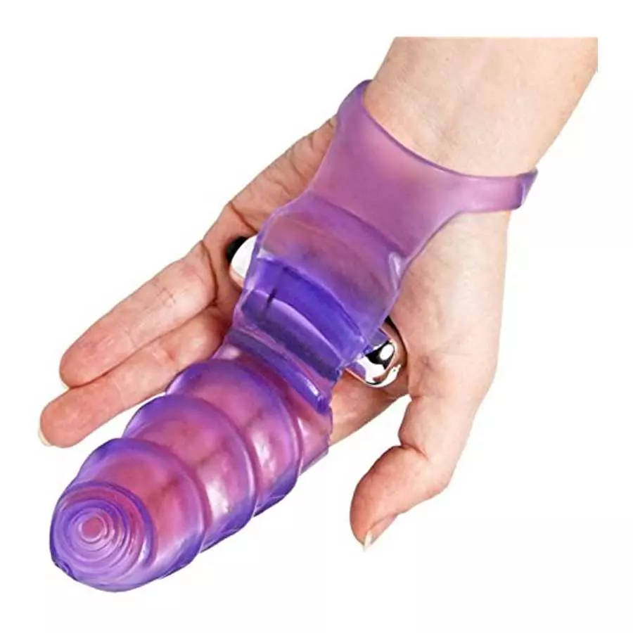 Frisky Double Finger Banger Vibrating G-spot Glove, Assorted (AE593)
