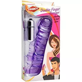 Frisky Double Finger Banger Vibrating G-spot Glove, Assorted (AE593)