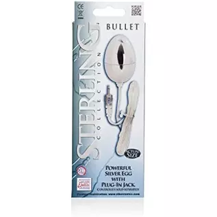 CalExotics Sterling Collection - Wired Bullet Egg Vibrator - Sex Toys for Couples, Adult Vibe Massager - Silver