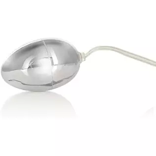 CalExotics Sterling Collection - Wired Bullet Egg Vibrator - Sex Toys for Couples, Adult Vibe Massager - Silver