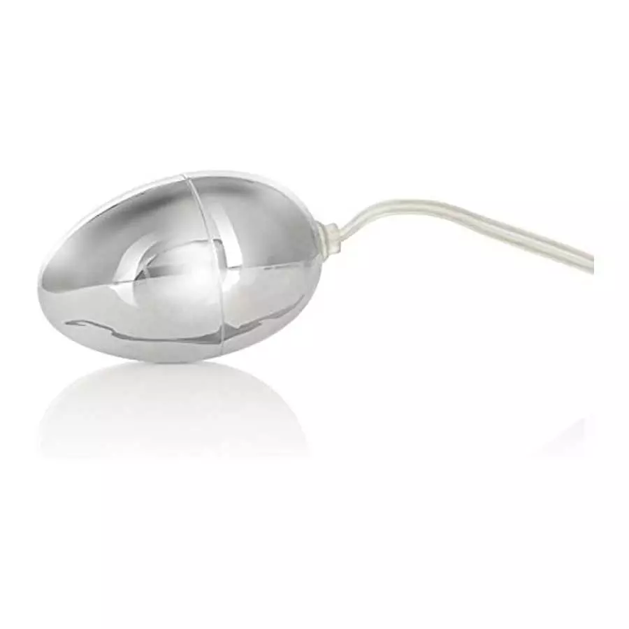 CalExotics Sterling Collection - Wired Bullet Egg Vibrator - Sex Toys for Couples, Adult Vibe Massager - Silver