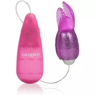 CalExotics Pocket Exotics Bunny Bullet - Vibrator with Rabbit Tickler - Sex Toys for Couples - Adult Vibe Egg Massager - Pink