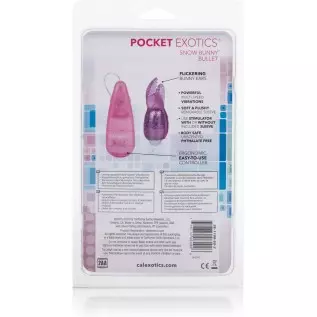 CalExotics Pocket Exotics Bunny Bullet - Vibrator with Rabbit Tickler - Sex Toys for Couples - Adult Vibe Egg Massager - Pink