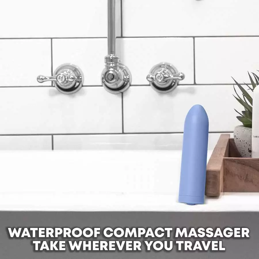 Dame Products Zee Handheld Portable Small Massager, Strong Massaging, Water Resistant Bullet - Citrus Color