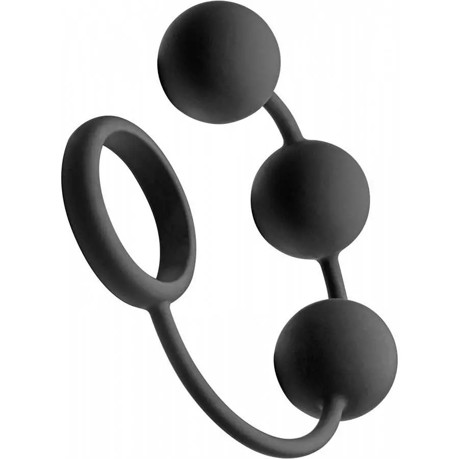 Tom of Finland Silicone Cock Ring with 3 Weighted Balls Tom of Finland Silicone Cock Ring with 3 Weighted Balls