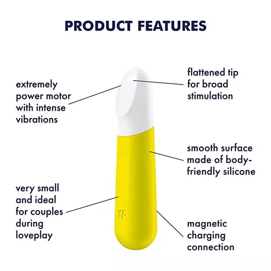 Satisfyer Ultra Power Bullet 4 Mini Bullet Vibrator - Clitoral Stimulator, Personal Massager, Flat Beveled Tip - Portable, Water
