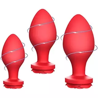 Rose Toys Anal Plug Sex Stimulator for Women, Silicone Butt Plug High-End Training Kit, Adult Sex Toy, 3 Pack Different Size Lux