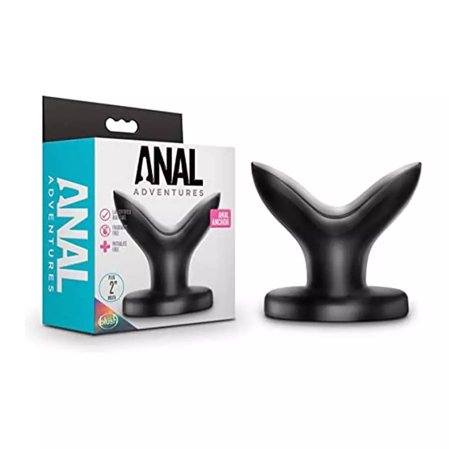 Blush Anal Adventures Anal Anchor Expanding Butt Plug, Sex Toy for Men, Sex Toy for Women, Black