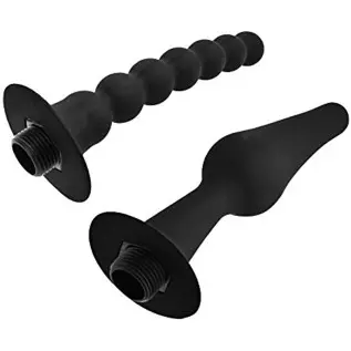 Enema Bulb, Anal Cleaner with 2 Replaceable Nozzles 380ml Silicone Unisex Shower Douche System for Anal Vaginal Cleaning